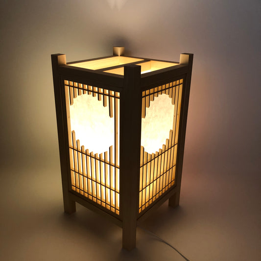 Wooden Japanese-style lantern "Four Seasons" SK-10 Made of cypress LED lighting USB power supply
