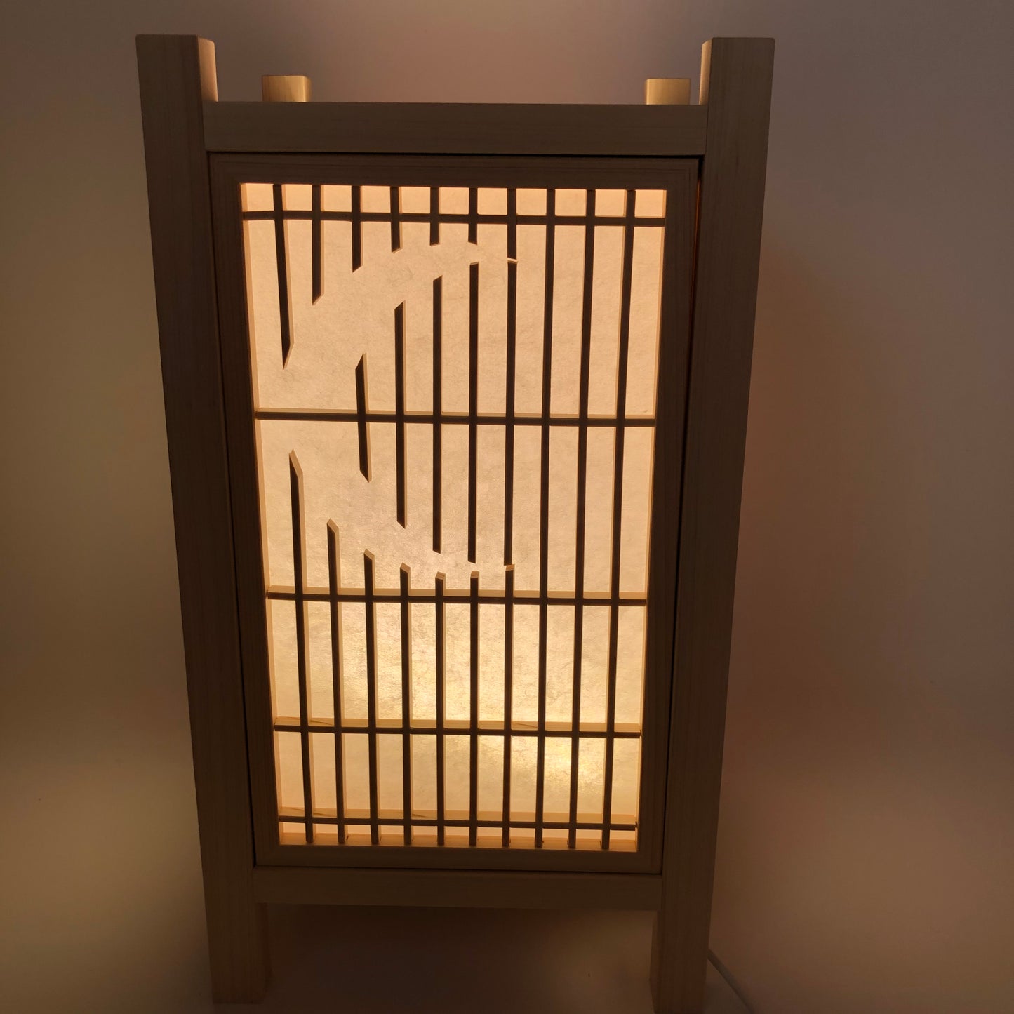 Wooden Japanese-style lantern "Four Seasons" SK-11 Made of cypress LED lighting USB power supply