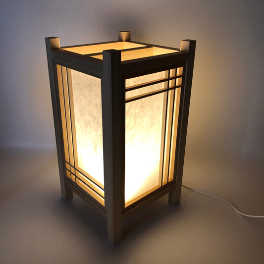 Wooden Japanese-style lantern "Four Seasons" SK-12 Made of cypress LED lighting USB power supply
