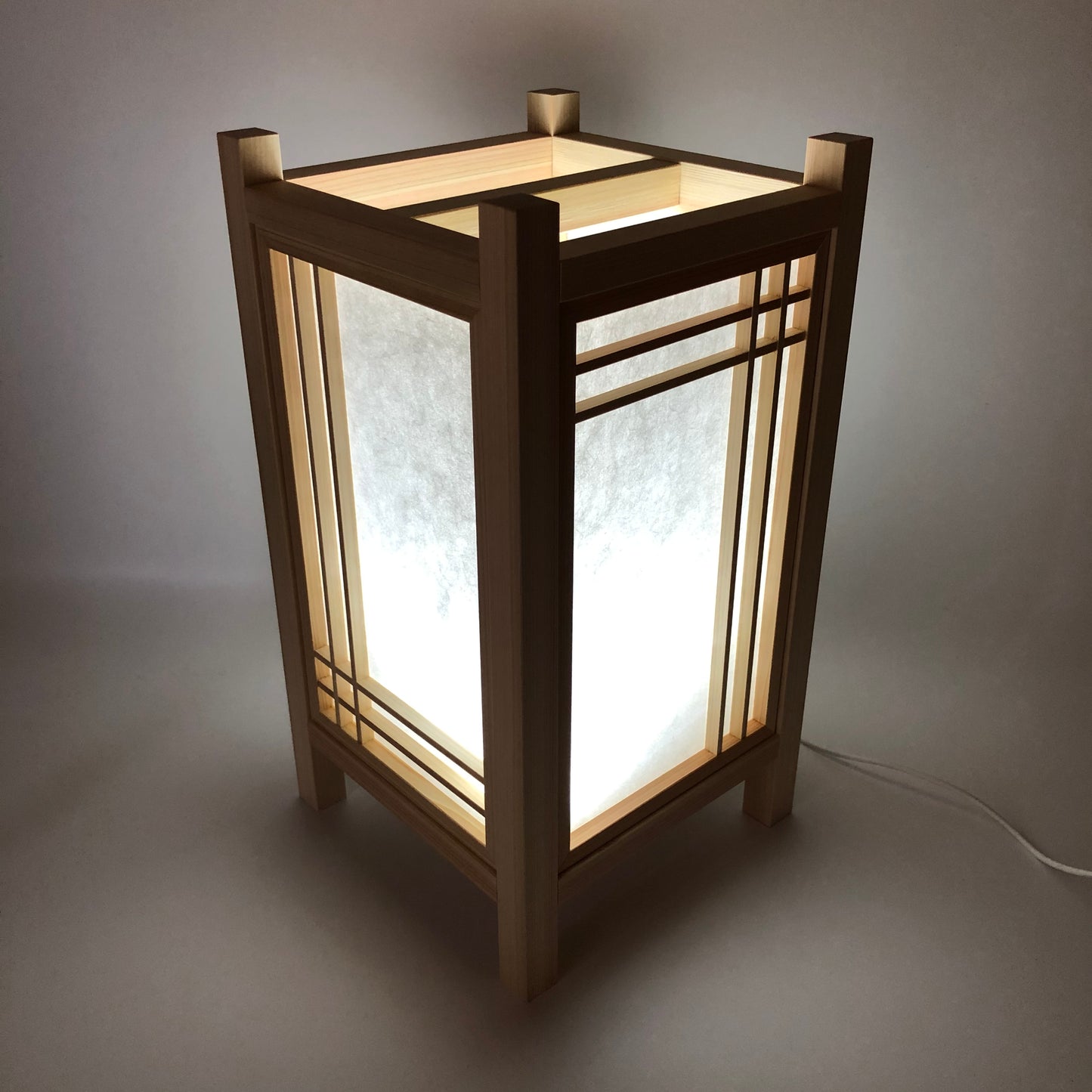 Wooden Japanese-style lantern "Four Seasons" SK-12 Made of cypress LED lighting USB power supply