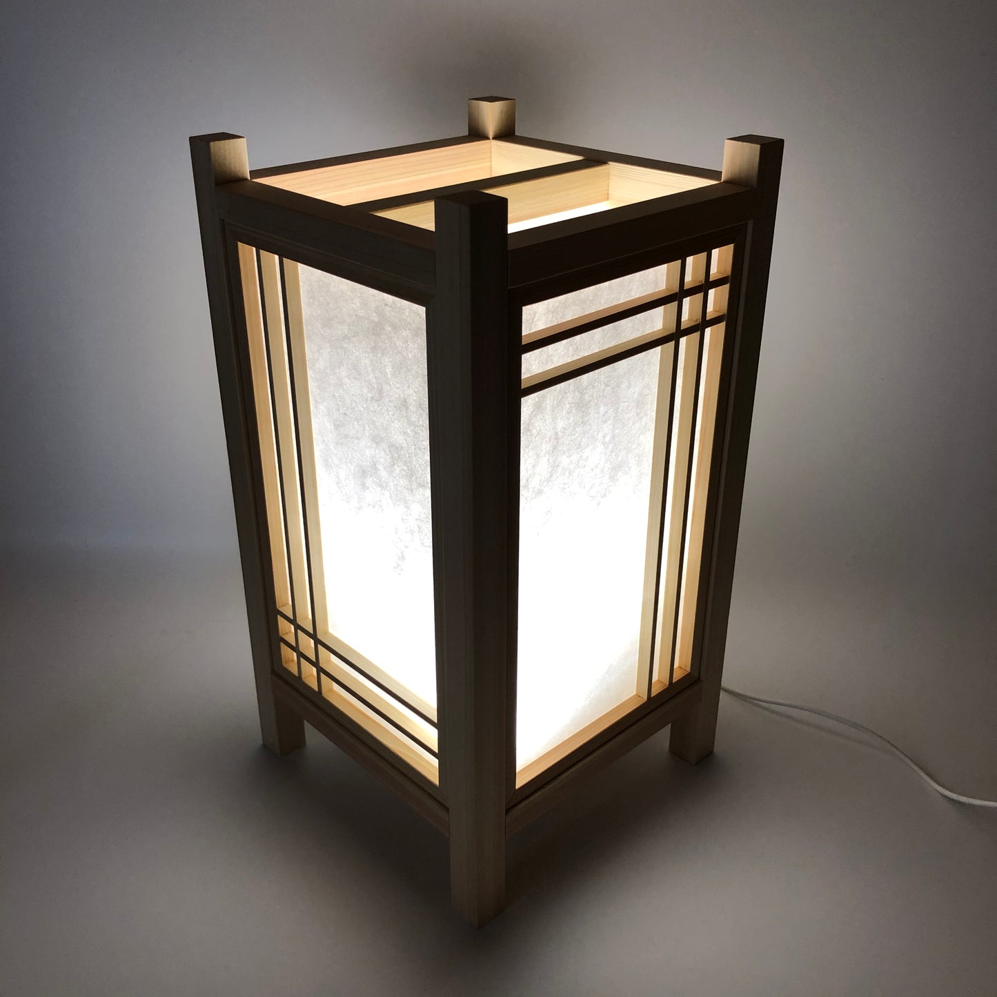 Wooden Japanese-style lantern "Four Seasons" SK-12 Made of cypress LED lighting USB power supply