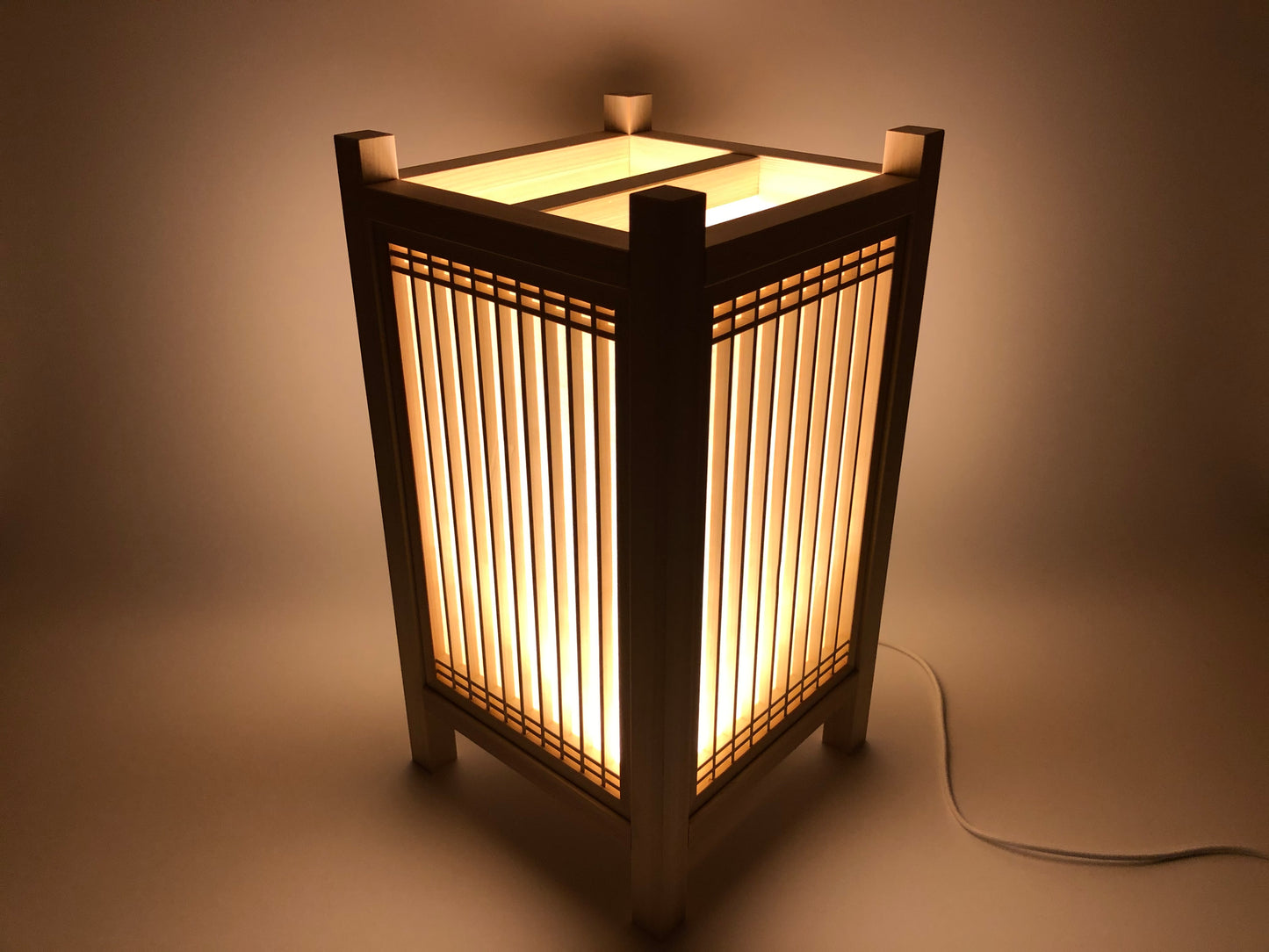 Wooden Japanese-style lantern "Four Seasons" SK-2 Made of cypress LED lighting USB power supply