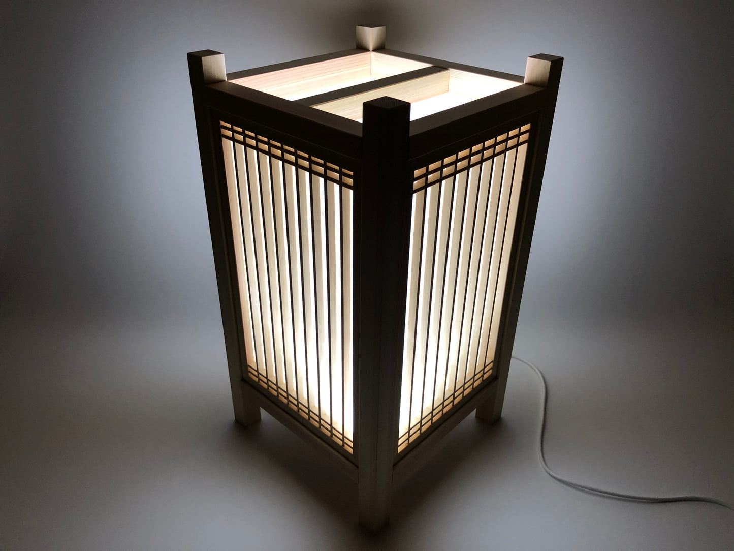 Wooden Japanese-style lantern "Four Seasons" SK-2 Made of cypress LED lighting USB power supply